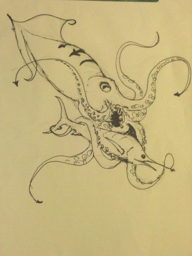 Original Concept for my tattoo and Kraken logo by Jackie Endlich